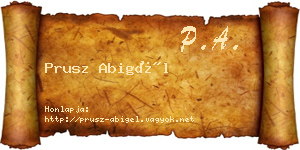 Prusz Abigél névjegykártya